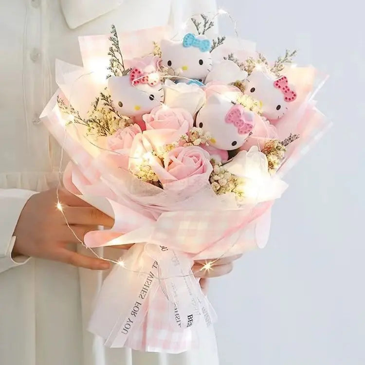 Sanrio Hello Kitty Kawaii Plush Bouquet Flowers - Tophatter Daily Deals