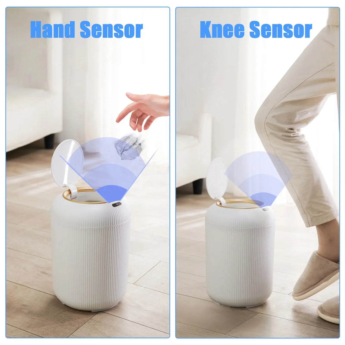 Motion Sensor Trash Can Small Plastic Smart Bin Hands Free - Tophatter Daily Deals