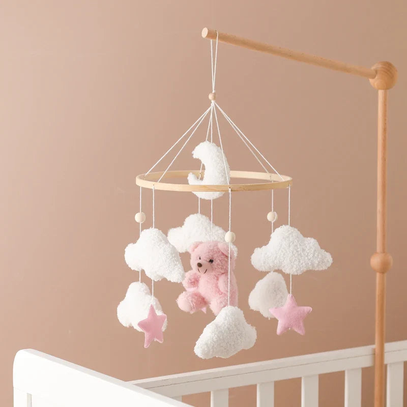 Baby Crib Mobile Wooden Musical Newborn Sensory Toys - Tophatter Daily Deals