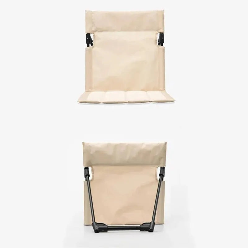 Foldable Camping Chair Cushion And Storage Bag Beige Camp Furniture - Tophatter Daily Deals