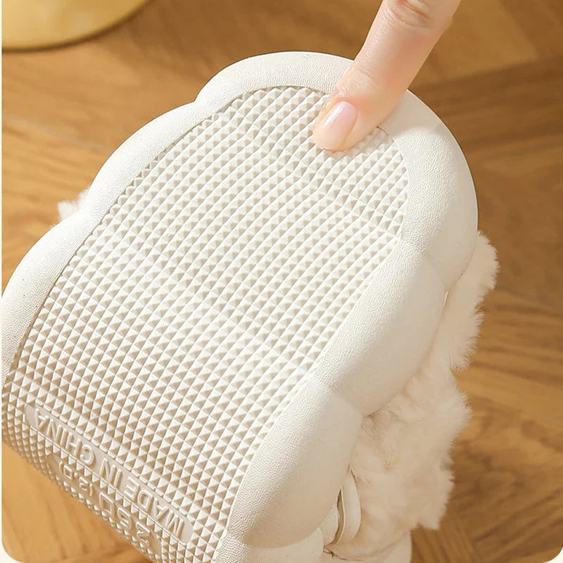 Plush Alpaca Sheep Lamb Warm Fluffy Faux Fur Slippers Animals - Tophatter Daily Deals
