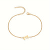 Initial Letter Bead Bracelet Thin Chain Minimalist Elegant E - Tophatter Daily Deals