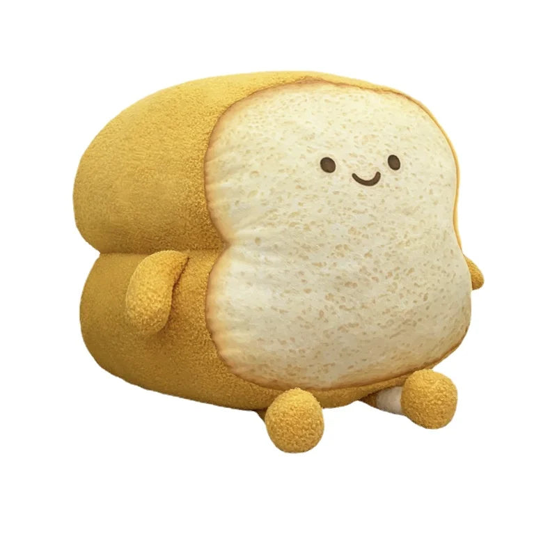 Happy and Sad Face Toast Bread Plushie Happy (Extra Large) Food - Tophatter Daily Deals