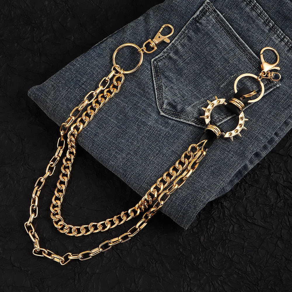 Metal Punk Rock Layered Chain Keychain Belt Apparel & Accessories > Jewelry > Belt Buckles - Tophatter Daily Deals