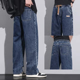 Stretchy Men Wide Leg Jeans - Drawstring Waist, Denim - Tophatter Daily Deals