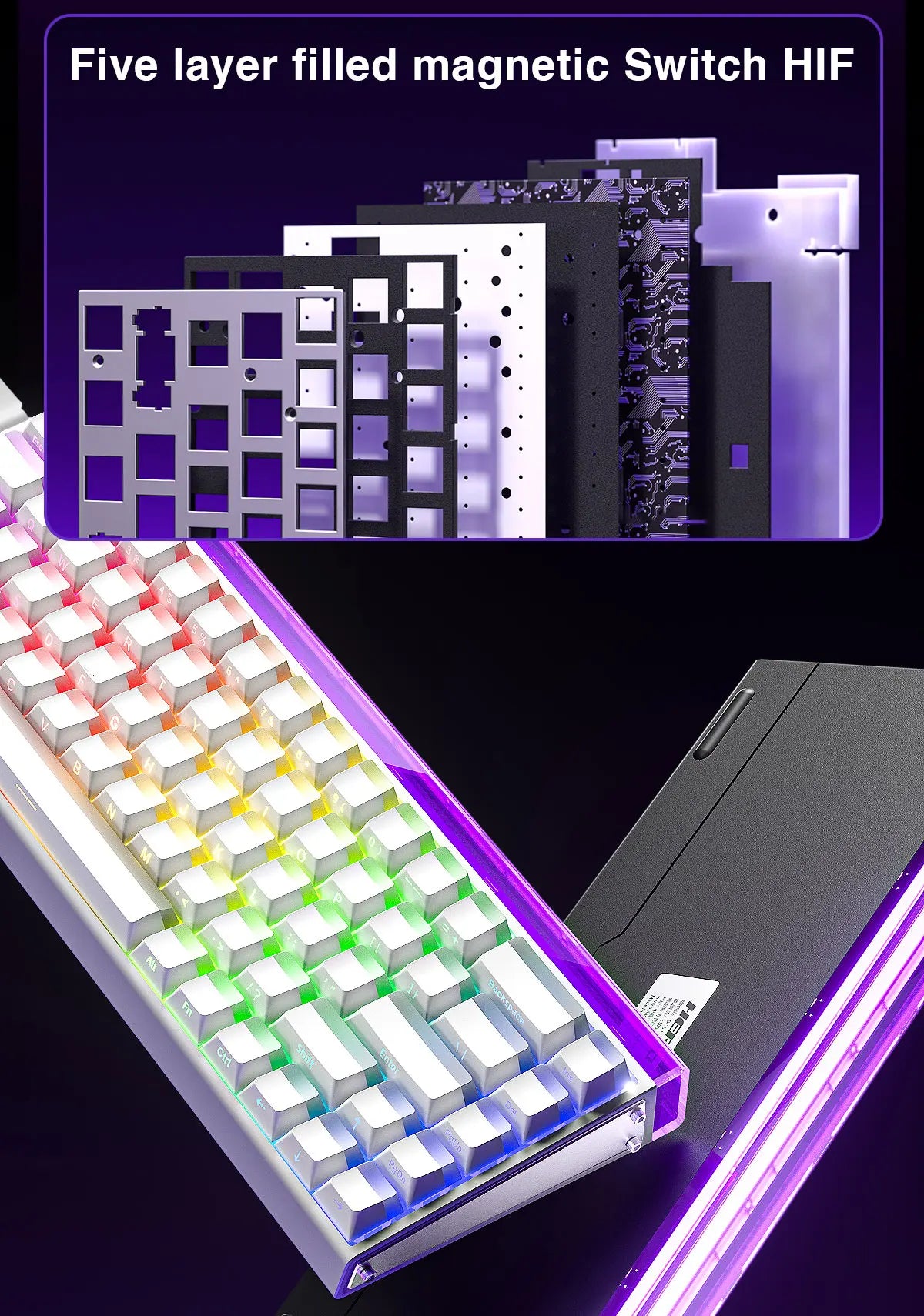 Mechanical Gaming Keyboard 68 Key RGB Compact Esports - Tophatter Daily Deals