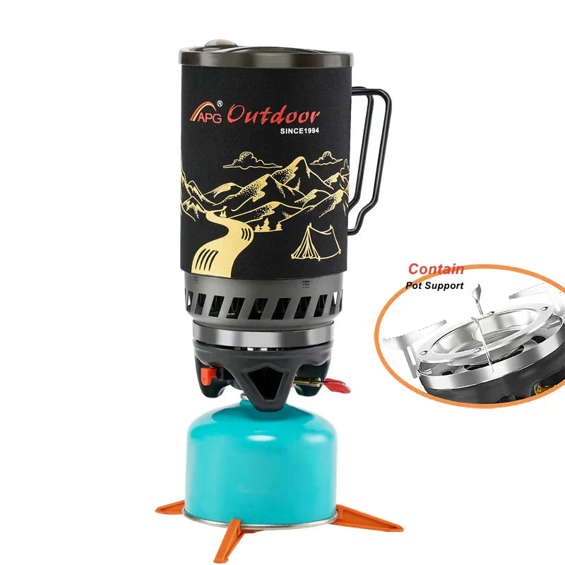 1400ml Heat Exchanger Camping Stove Black Camp Cooking - Tophatter Daily Deals
