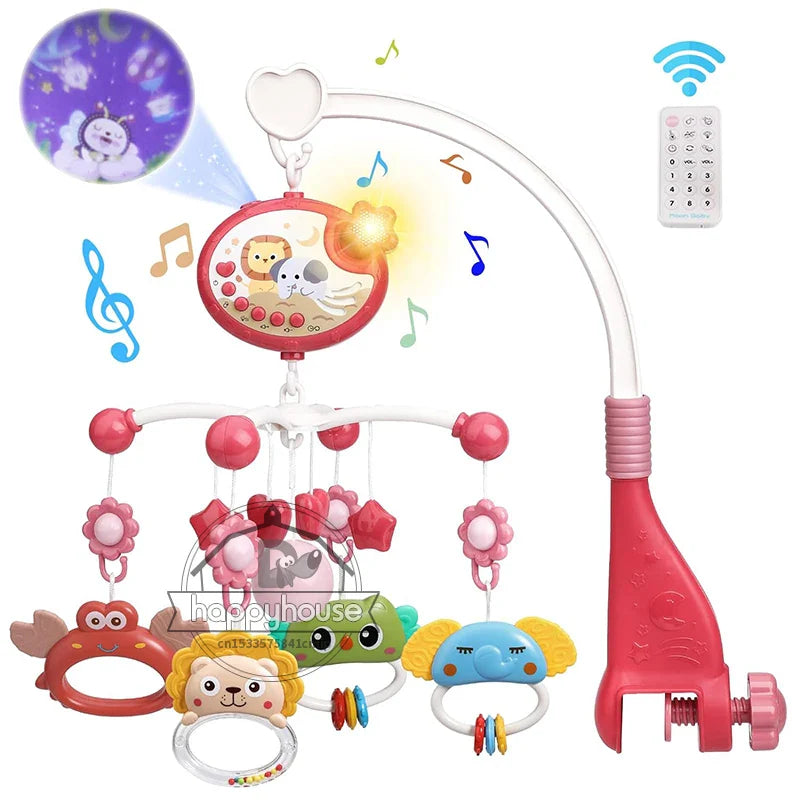 Musical Baby Mobile Projection Remote Newborn Sensory Toys Red - Tophatter Daily Deals