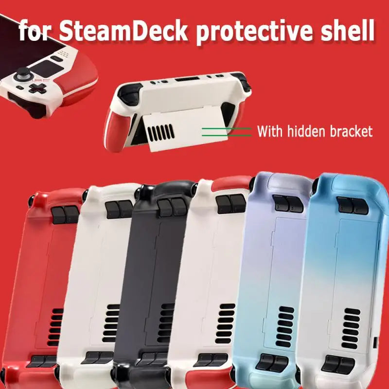 Steam Deck Case Cowhide Wrap Leather Grip Hard Shell Stand - Tophatter Daily Deals