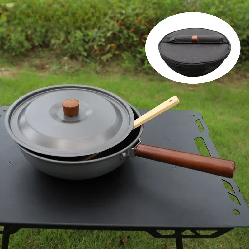 Camping Frying Pan Folding Handle Dark Grey Camp Cooking - Tophatter Daily Deals