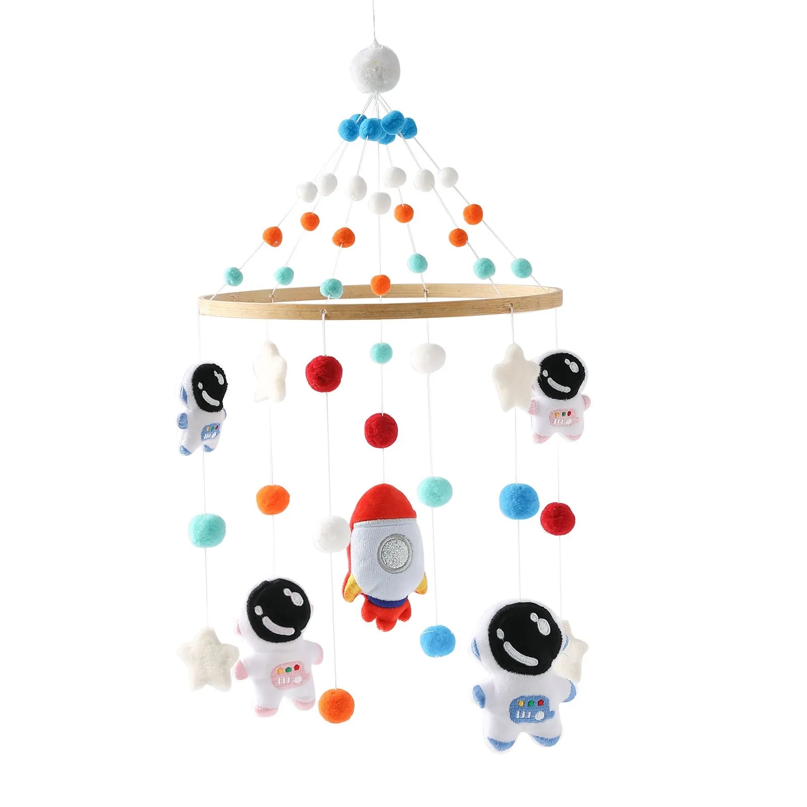 Wooden Baby Mobile With Music Box Newborn Sensory Toys astronaut - Tophatter Daily Deals