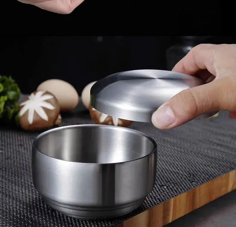 Stainless Steel Double Layer Rice Bowl With Lid Insulated - Tophatter Daily Deals