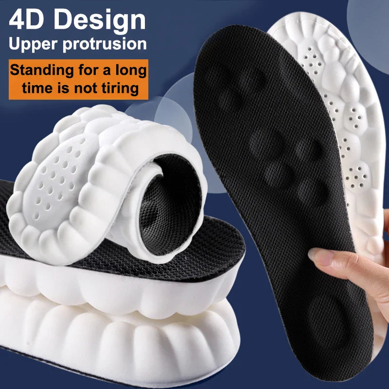 Sport Latex Insoles with Arch Support – Breathable Cushion Plantar Fascia Insole Black - Tophatter Daily Deals