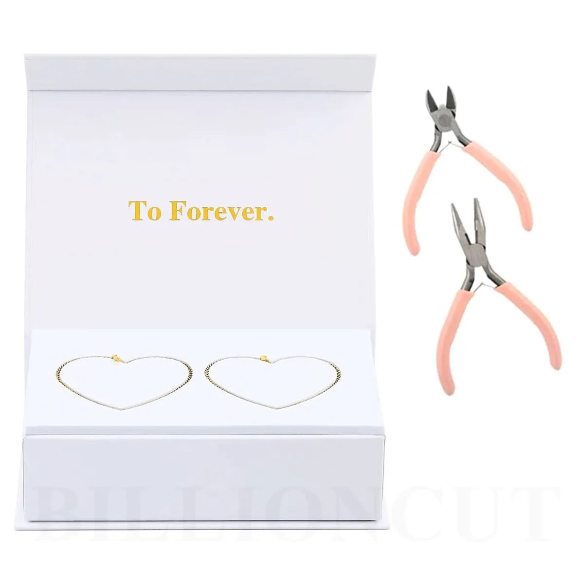 DIY Couple Bracelet Kit Valentine 2025 Eternal Gift Double Heart - Tophatter Daily Deals