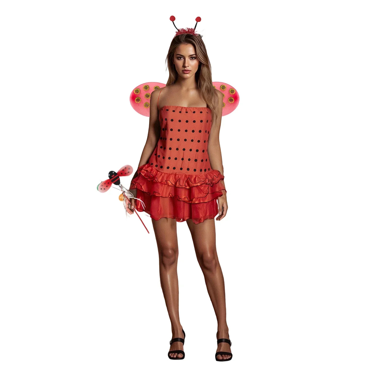 Lightweight Women Ladybug Costume - Mini Dress, Polyester B - Tophatter Daily Deals