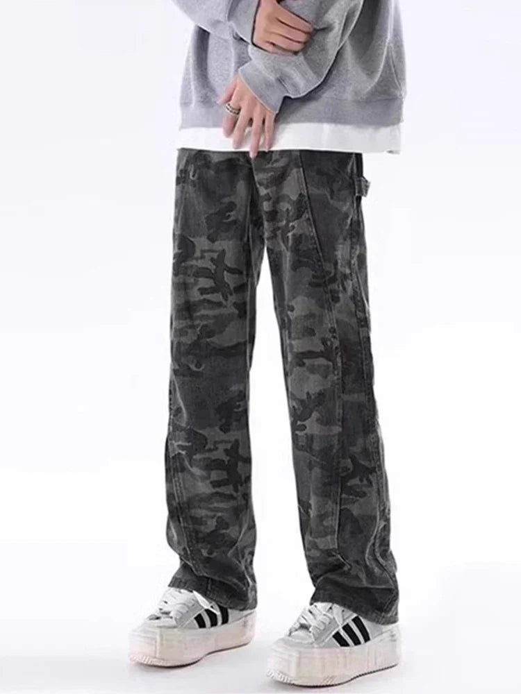 Oversized Men’s Cargo Jeans - Baggy Straight Denim Wear Multi - Tophatter Daily Deals