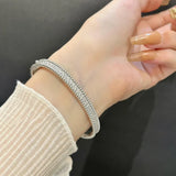 Moissanite 2mm Bracelet 18K Gold Plated Tennis Bangle - Tophatter Daily Deals