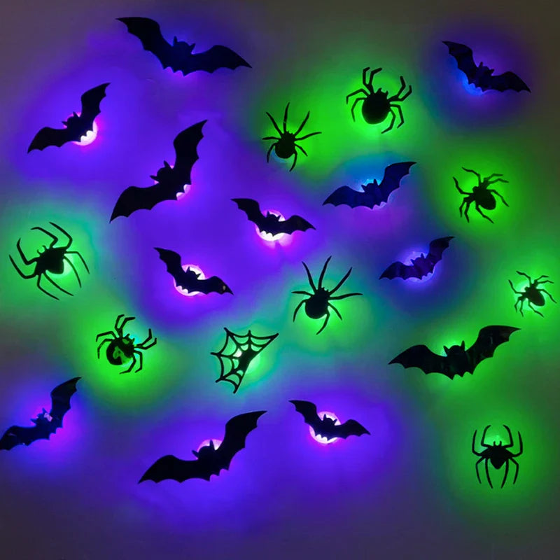 LED Bat Wall Stickers Green 3D Halloween Decor 2025 - Tophatter Daily Deals