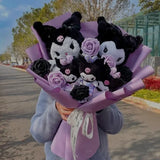 Sanrio Kuromi Plush Toy Bouquet Black x Purple Flowers - Tophatter Daily Deals