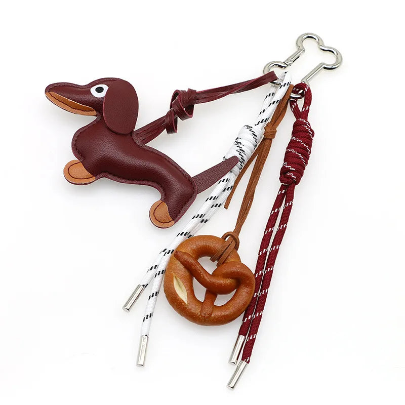 Dachshund Pu Leather Bag Charm Baseball Keychain Gift - Tophatter Daily Deals