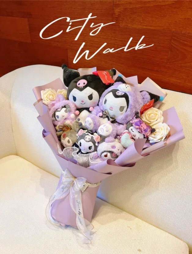 Sanrio Led Lights My Melody Plush Toy Bouquet Kuromi Lilac Flowers - Tophatter Daily Deals