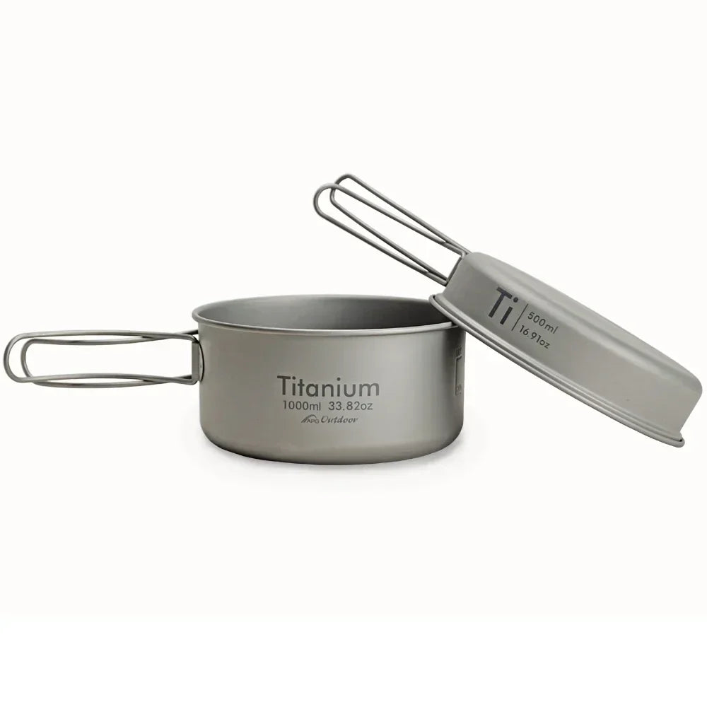Titanium Pan Bowl Set 1000ml Grey Camp Cooking - Tophatter Daily Deals