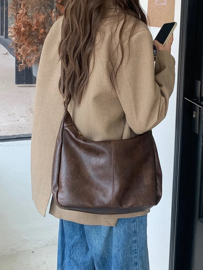 Soft Versatile Womens Hobo Bag - Slouchy, Faux Leather - Tophatter Daily Deals