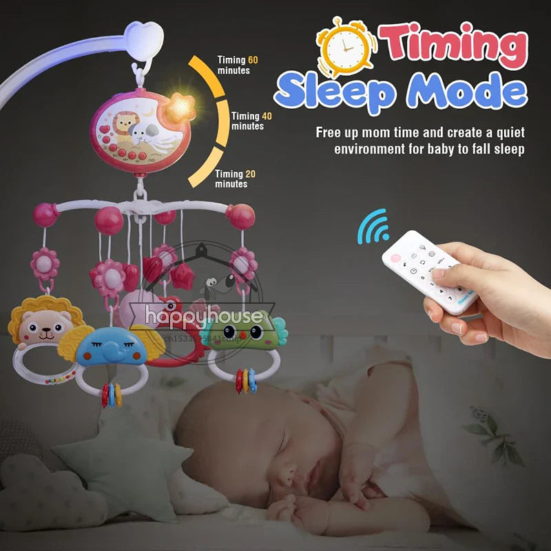 Musical Baby Mobile Projection Remote Newborn Sensory Toys - Tophatter Daily Deals