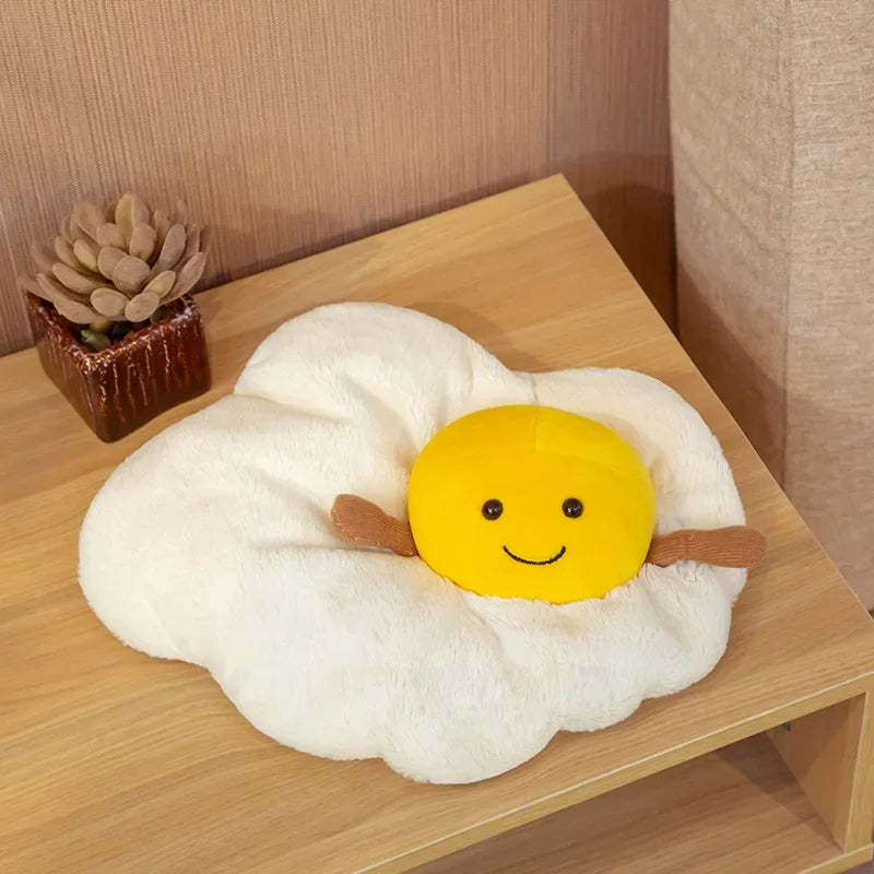 Pretzel Croissant Smiley Face Poached Egg Baguette Bread Plush Toy Egg 20x28cm Food - Tophatter Daily Deals
