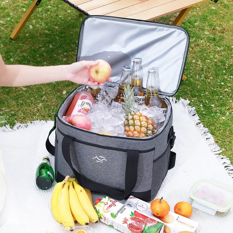 26L Insulated Cooler Bag Camping Dark Gray Duffel Bags - Tophatter Daily Deals