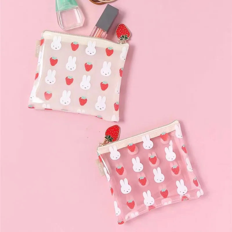 Miffy Strawberry Transparent PVC Zipped Case Animals - Tophatter Daily Deals