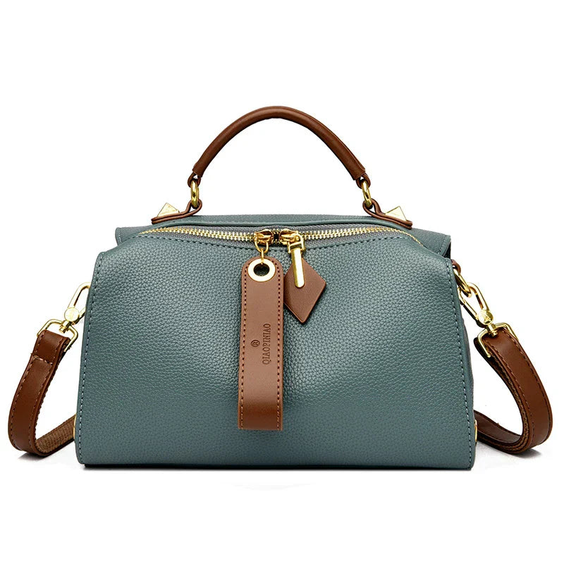Crossbody Tote Bag Solid PU Leather Shoulder Women (Green) Apparel & Accessories > Handbags, Wallet's & Cases > Handbags > Cross Body Bags - Tophatter Daily Deals