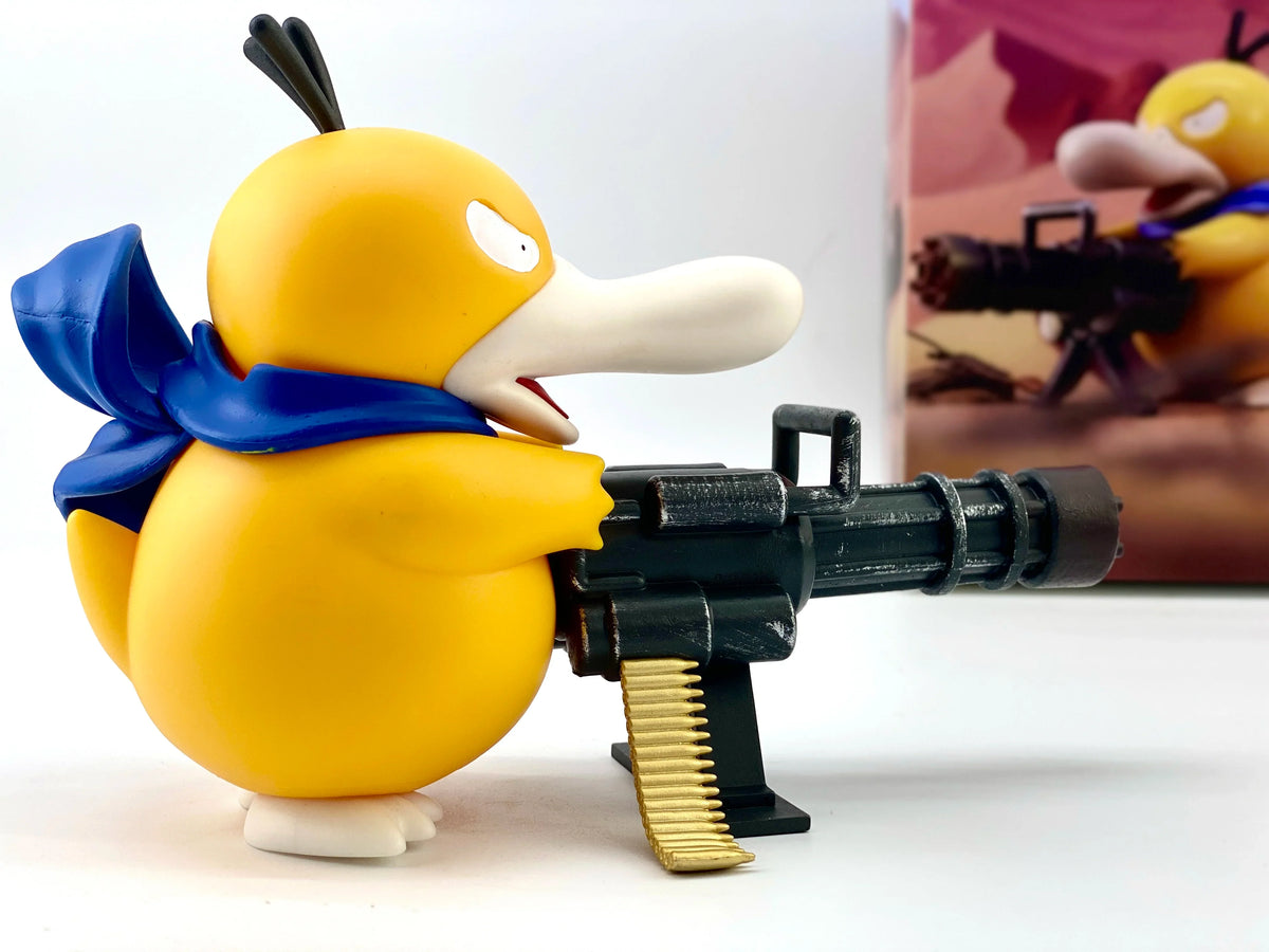 Pokemon Psyduck Gatling Gun Anime Figure Cross Dressing Toys PVC Statue Model Collection Decor Creative Peripheral Birthday Gift - Tophatter Daily Deals