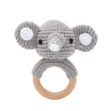 Baby Crochet Rattle Bunny Teether Newborn Sensory Toys Elephant - Tophatter Daily Deals