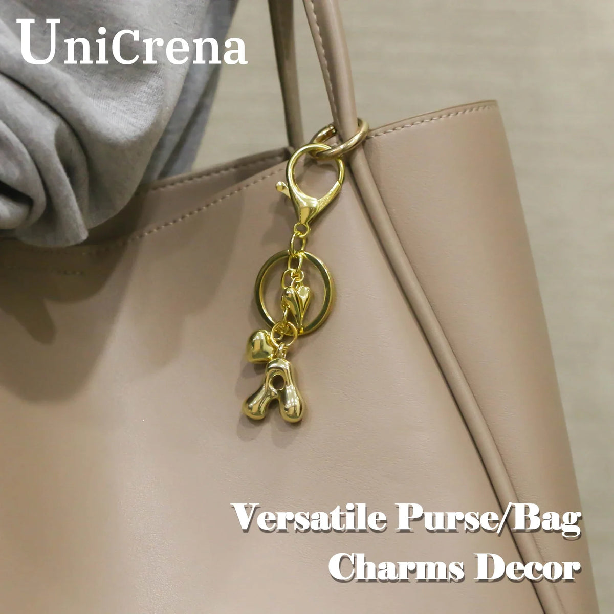 Personalized Keychain Gold Bubble Letter Bag Charm Gift - Tophatter Daily Deals