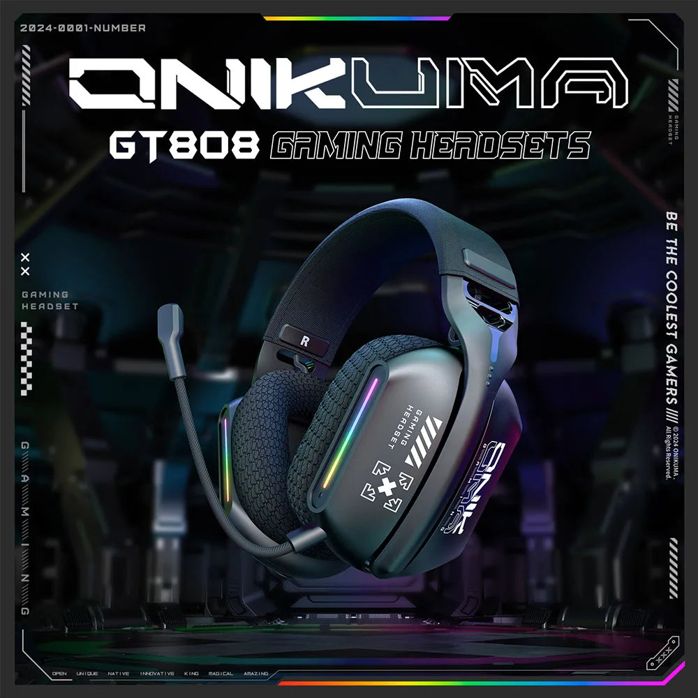 Wireless Gaming Headset Tri Mode Bluetooth Wired Immersive GT808 - Tophatter Daily Deals