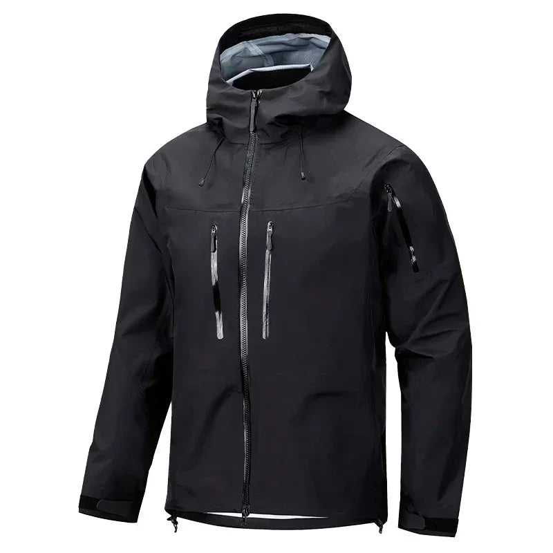 Waterproof Men's Jacket - Hooded Softshell, For Camping Black - Tophatter Daily Deals