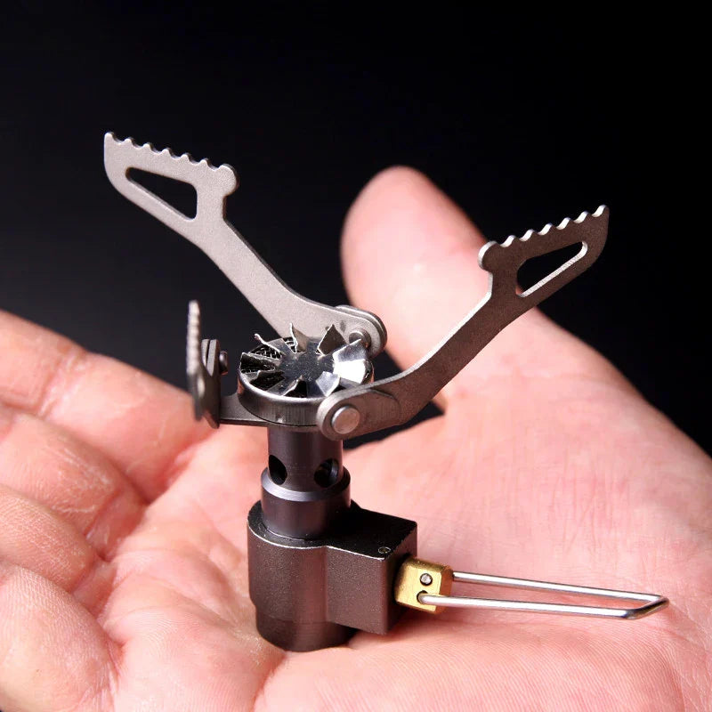 Mini Camping Stove with Adapter Grey Camp Cooking - Tophatter Daily Deals