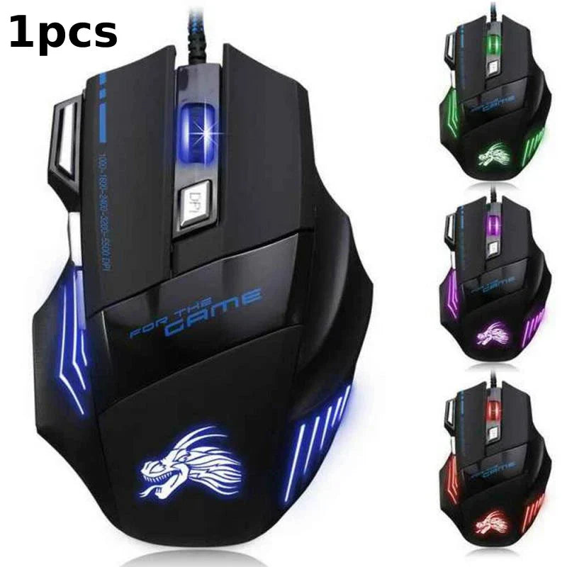 Usb Wired Gaming Mouse 7 Button Backlit Ergonomic Comfort 1 Pcs - Tophatter Daily Deals