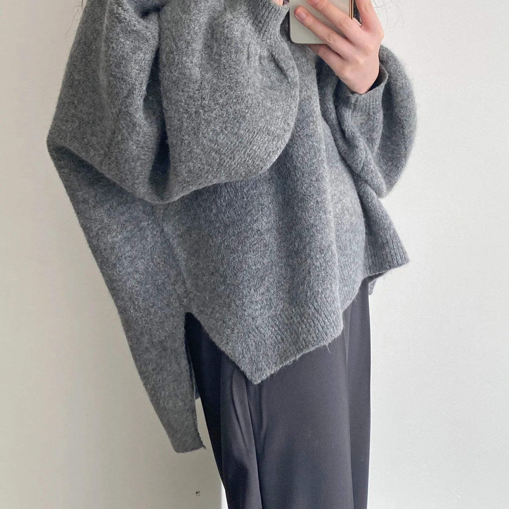 Oversized Cozy Women's Pullover - O Neck, Knit, Office Wear - Tophatter Daily Deals