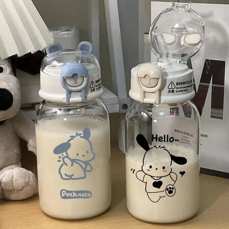 Water Bottle With Straw Cup Kawaii Transparent 500ml Portable Anime - Tophatter Daily Deals