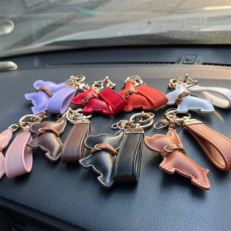Leather Dog Keychain Car Charm Bag Hanging Accessory - Tophatter Daily Deals