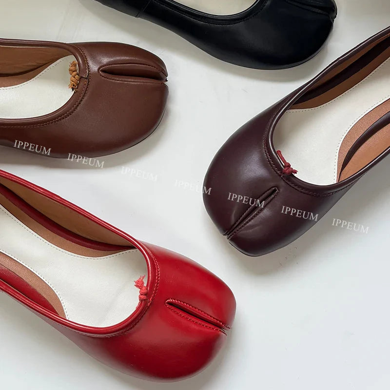 Lightweight Womens Split Toe Ballet Flats - Mary Jane, PU - Tophatter Daily Deals