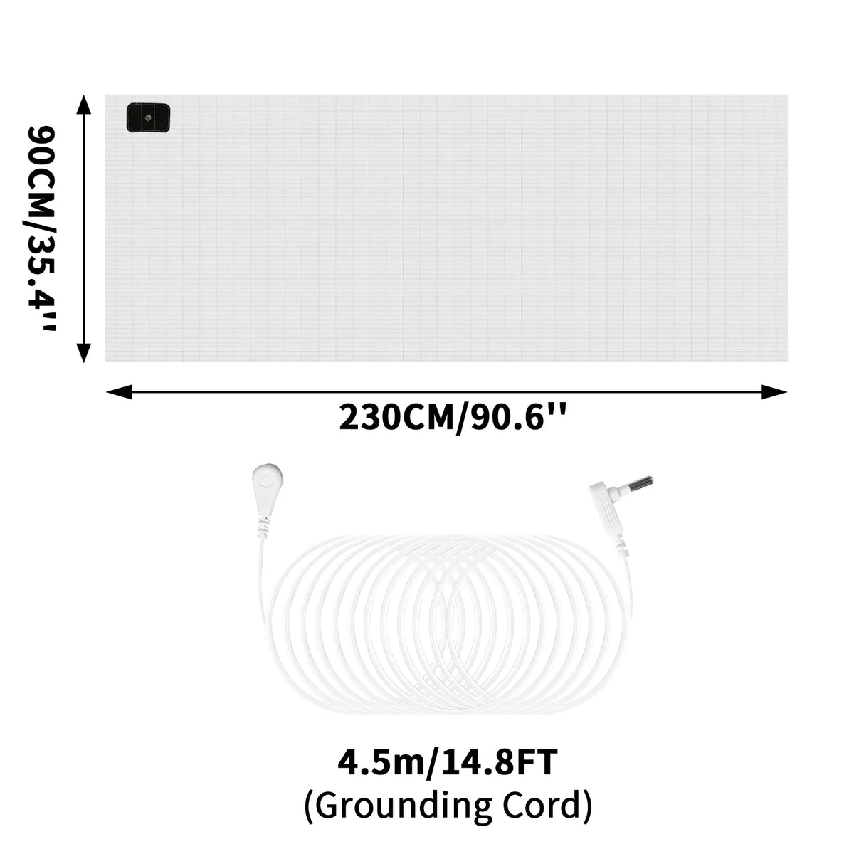 Earthing Grounding Bed Sheet 95 Cotton 5 Silver Fiber 90X230CM White - Tophatter Daily Deals