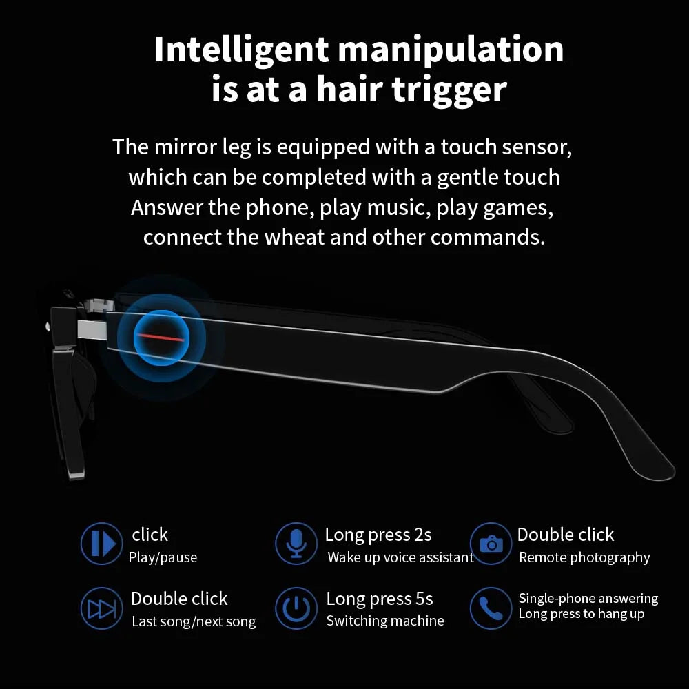 Smart Glasses Blue Light Polarized Audio Sunglasses - Tophatter Daily Deals
