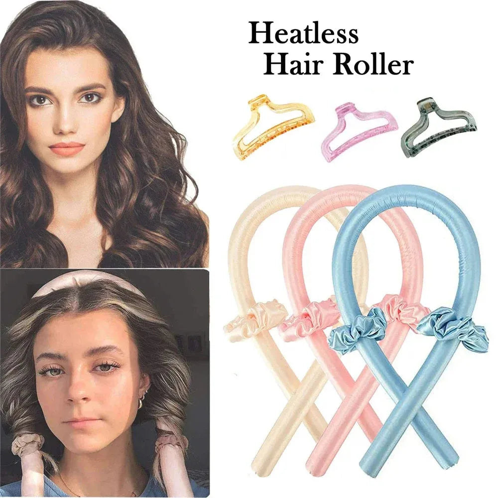Heatless Curling Rod Headband No Heat Silk Curls Ribbon Hair Rollers Sleeping Soft Headband Lazy Hair Curlers Hair Styling Tools - Tophatter Daily Deals