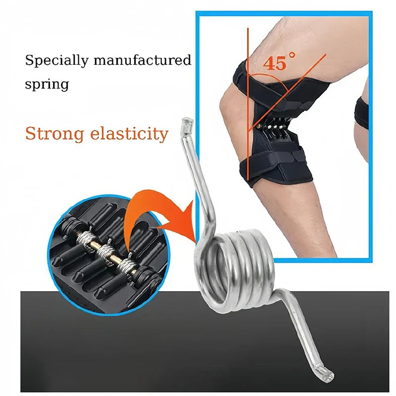 Spring-Loaded Knee Booster Support Pad Black Fitness - Tophatter Daily Deals