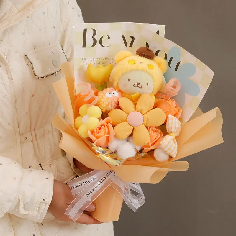 Sanrio Kuromi Cinnamoroll PomPom Purin Plush Bouquet Flowers - Tophatter Daily Deals