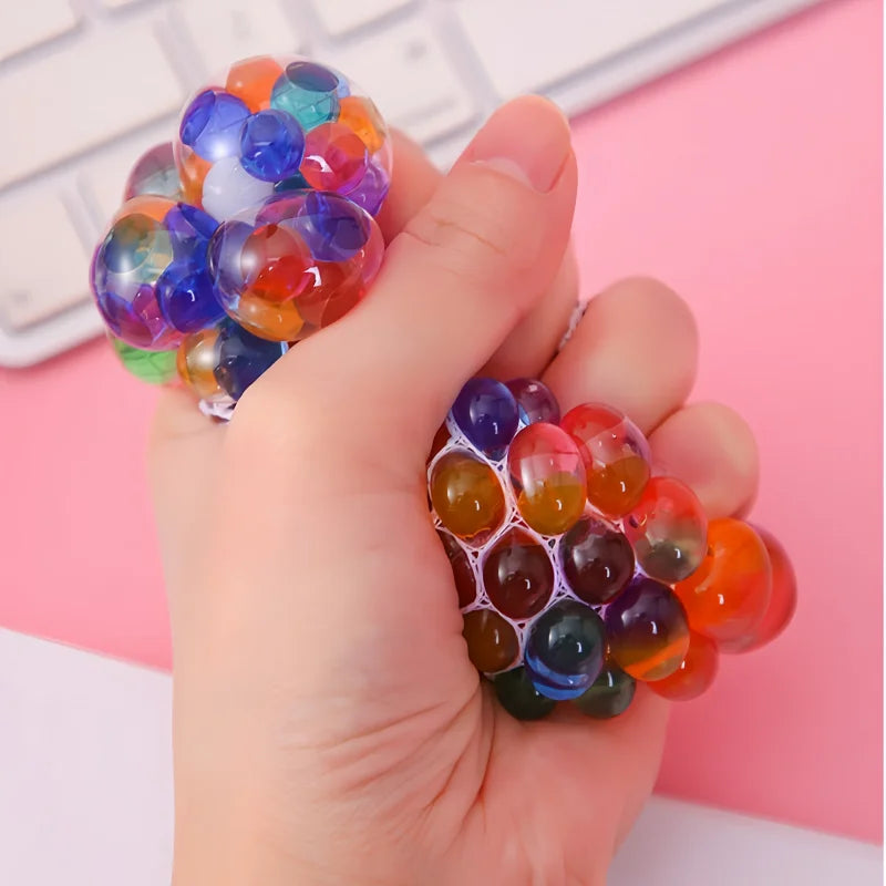 6cm Rainbow Bead Stress Ball Mesh Pinch Pocket Fidget - Tophatter Daily Deals
