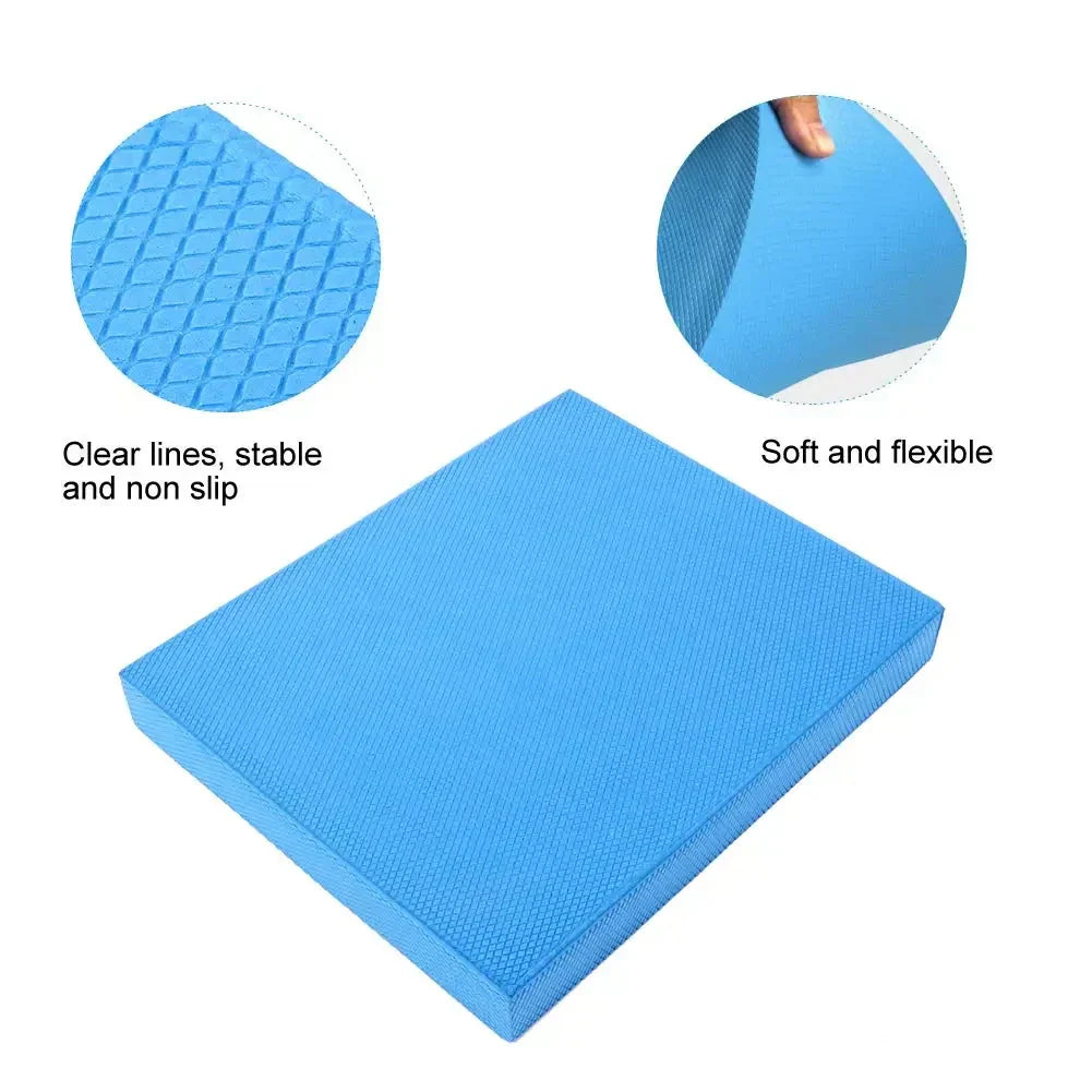 High-Density TPE Balance Pad Non-Slip Foam Cushion Blue Yoga & Pilates Mats - Tophatter Daily Deals